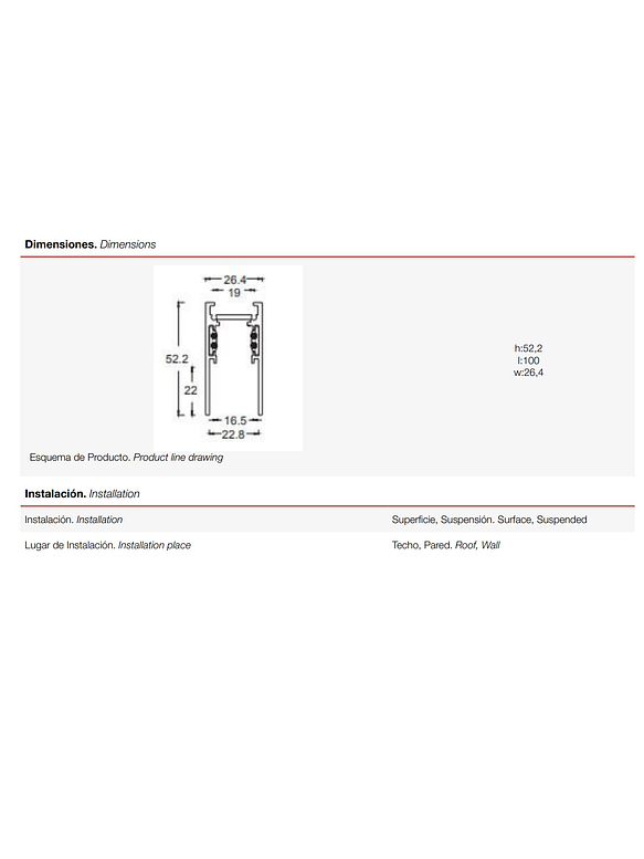 Riel Magnético Sobrepuesto Roblan 1 Metro 48V – Negro 3