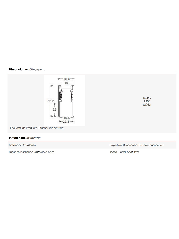 Riel Magnético Sobrepuesto Roblan 2 Metros 48V – Negro 3