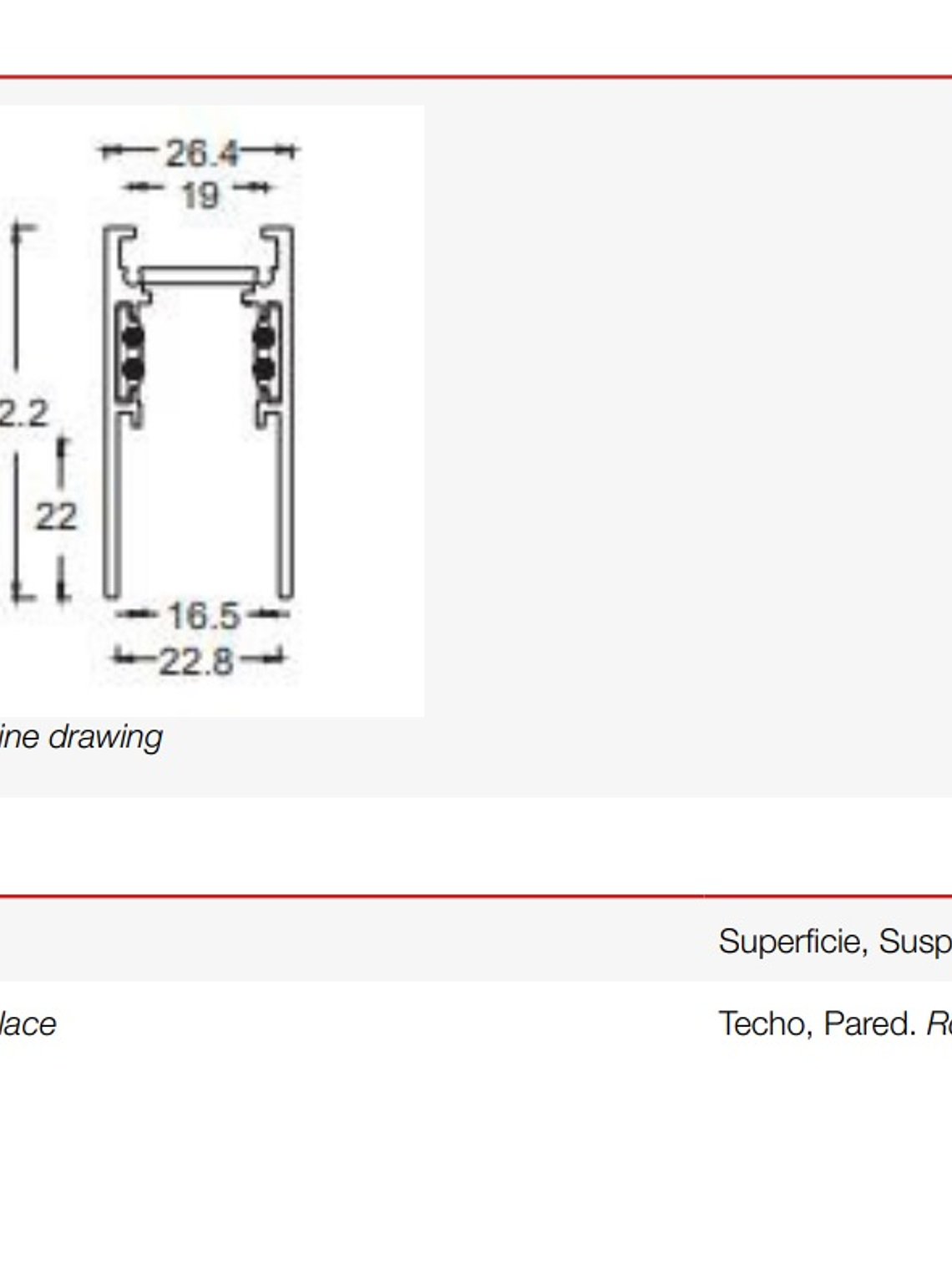 Riel Magnético sobrepuesto 2 metros negro 48V  2