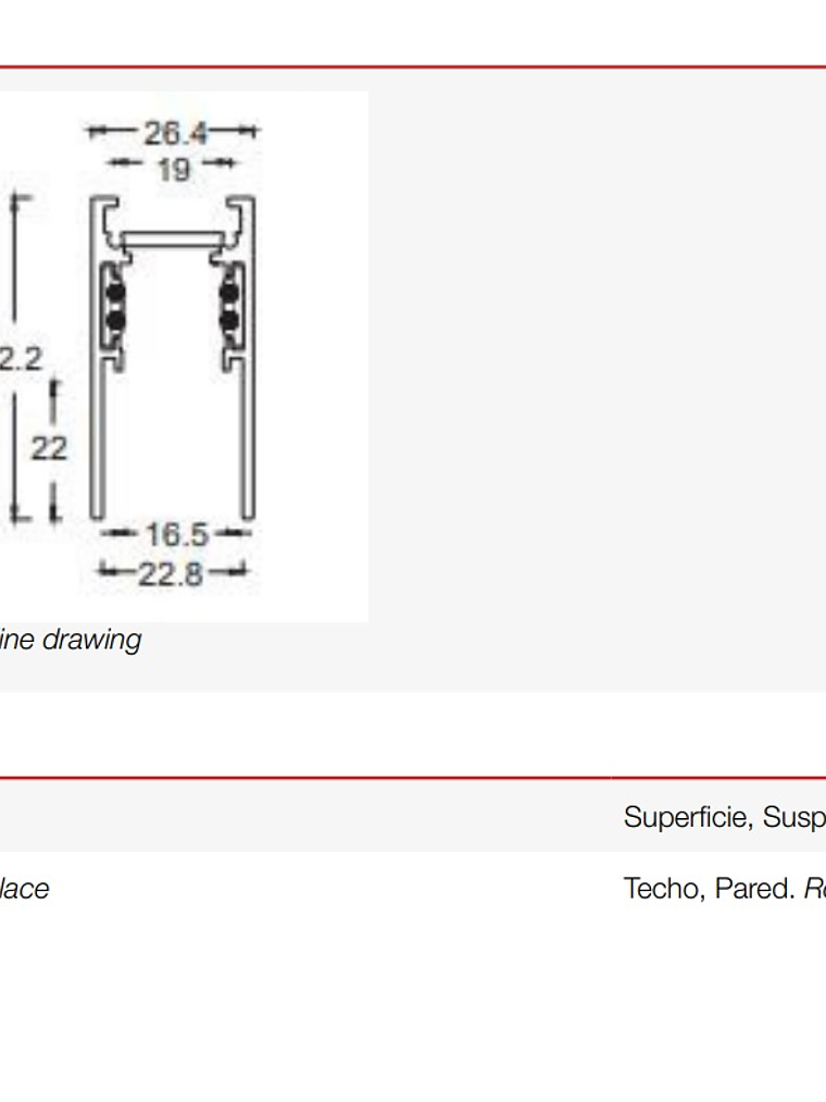 Riel Magnético sobrepuesto 2 metros negro 48V  2