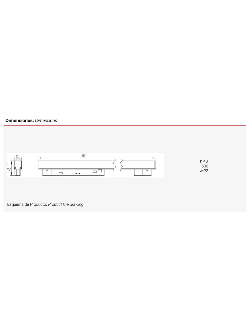 Foco Magnético LED Lineal 20W 4000K negro 48v 3