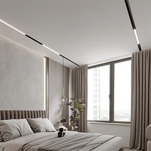 Riel Magnético Embutido Roblan 1 Metro 48V – Negro