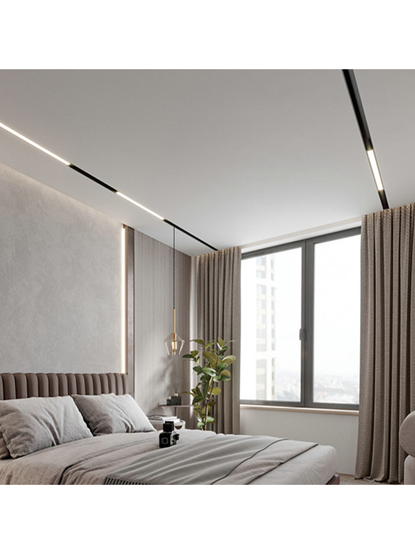 Riel Magnético Embutido Roblan 1 Metro 48V – Negro 1