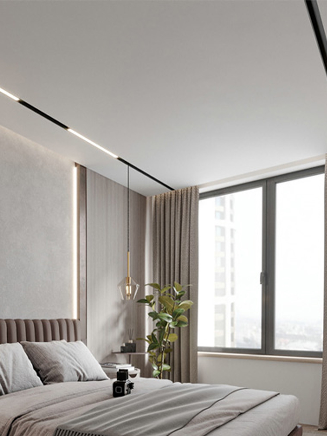 Riel Magnético Embutido 1 metro negro 48V  4