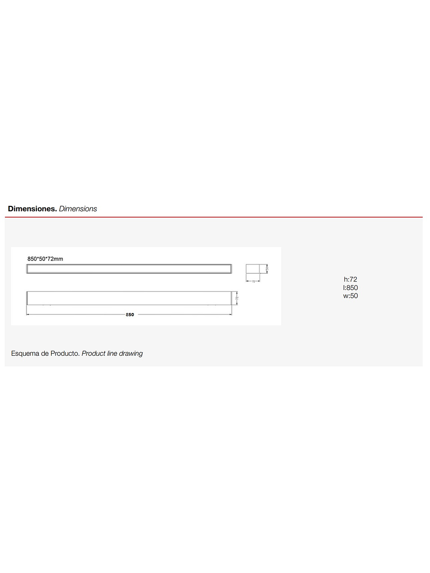 Luminaria Lineal LED VSET Difusor Prismático 23W CCT Negro Regulable 3
