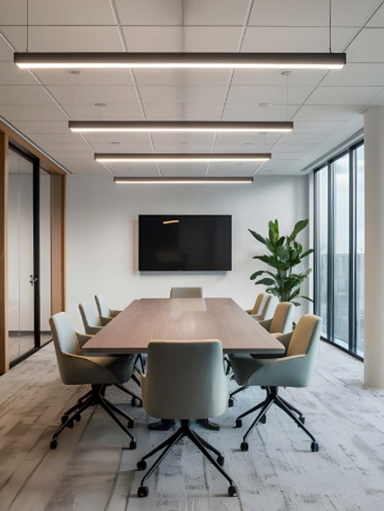 Luminaria Lineal LED VSET Difusor Prismático 23W CCT Negro Regulable 4