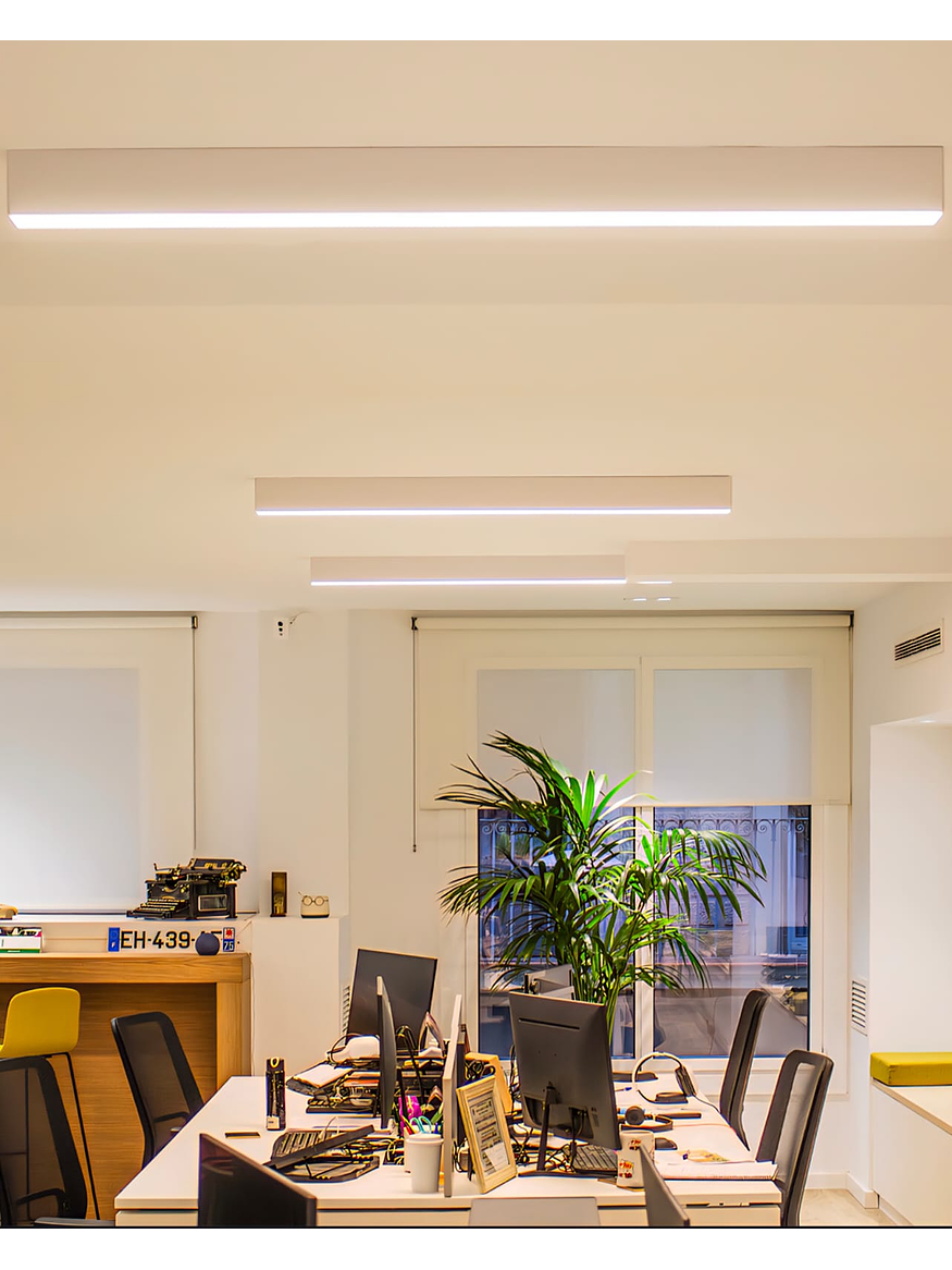 Luminaria Lineal LED VSET Difusor Prismático 23W CCT Carcasa Blanca Regulable 3