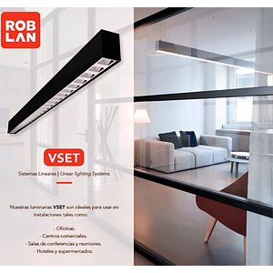 Luminaria Lineal LED Reflector 30W CCT Regulable Negro