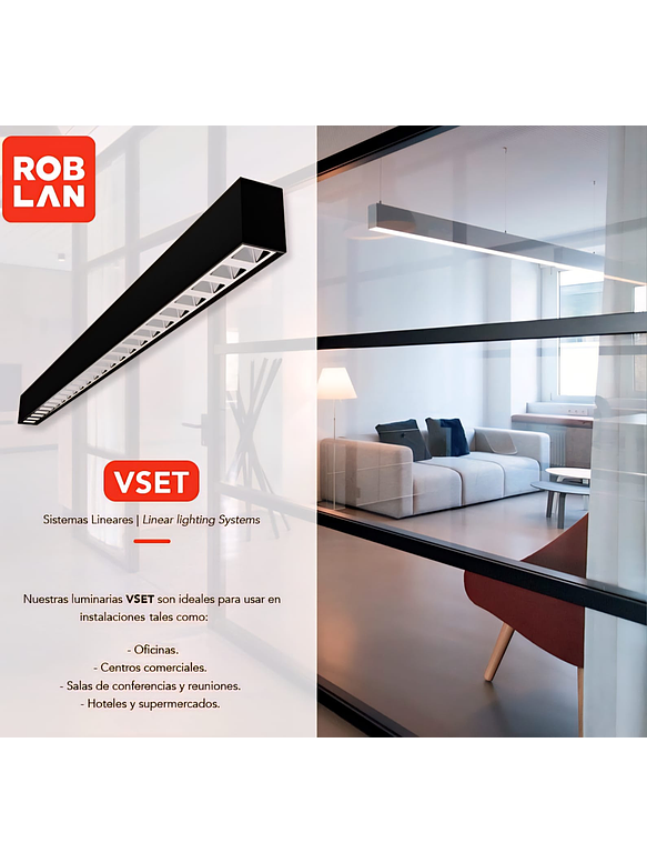 Luminaria Lineal LED Reflector 30W CCT Regulable Negro 2