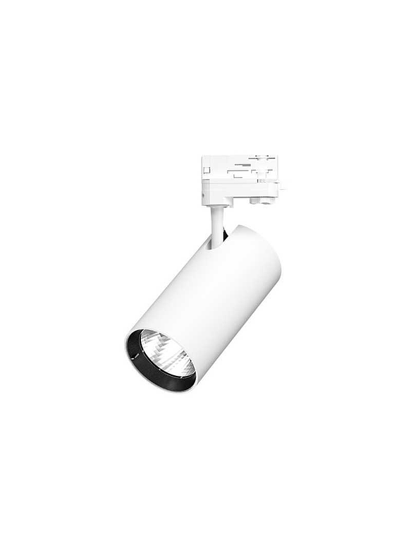 Foco a Riel Trifásico LED 30W 40° IP20 Carcasa Blanco  1