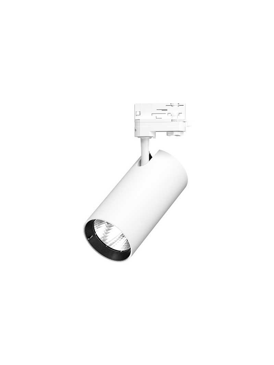 Foco a Riel Trifásico LED 30W 40° IP20 Carcasa Blanco  1