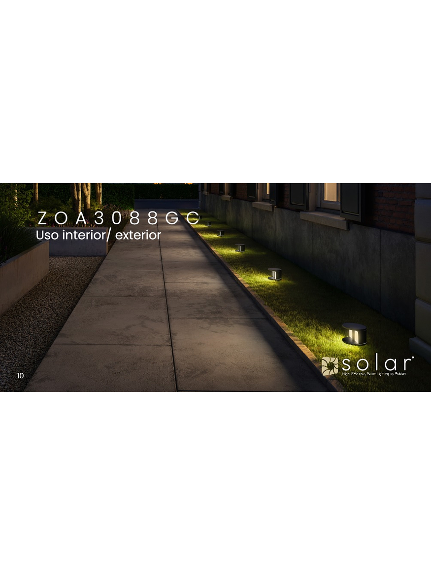 Bollard Solar LED Roblan Navi 3W Luz Cálida IP54 – Gris Oscuro 3