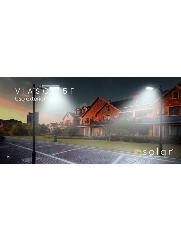 Luminaria Vial Solar Roblan 15W Luz Neutra con Sensor IP65 3