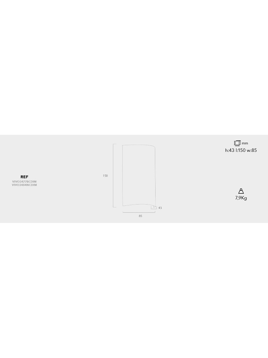 Aplique LED Roblan Carral 8W Luz Cálida Dimerizable Blanco 5