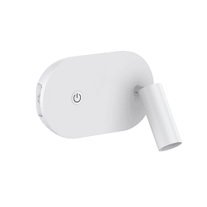 Aplique LED Lectura Roblan MAGZ 3W Luz Cálida USB Blanco 