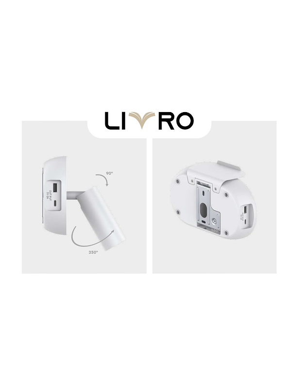 Aplique LED Lectura Roblan MAGZ 3W Luz Cálida USB Blanco  4