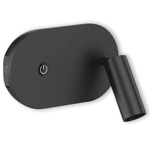 Aplique LED Lectura MAGZ 3W 3000K USB Negro Orientable 