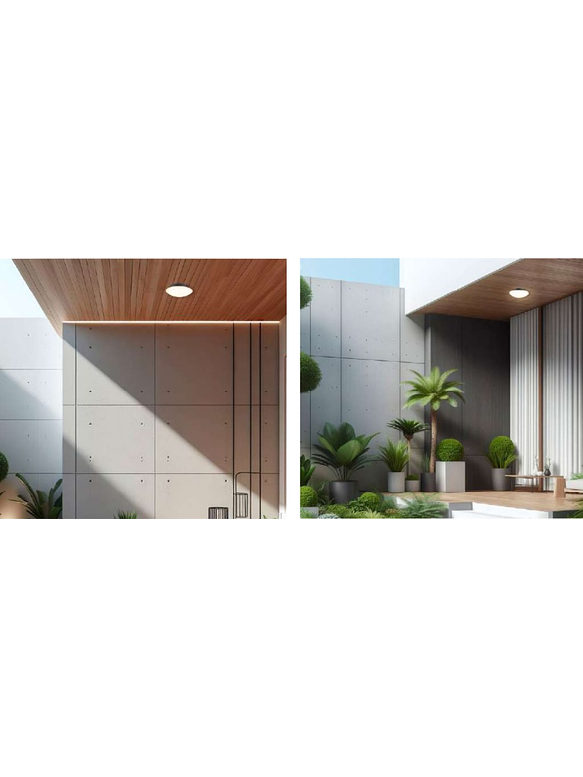 Plafón LED Exterior 12,5W 1156Lm 3000K IP54 Gris Oscuro   3