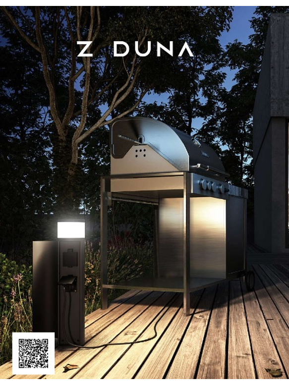 Bollard LED 3W 3000K IP54  c/2 Enchufes 3