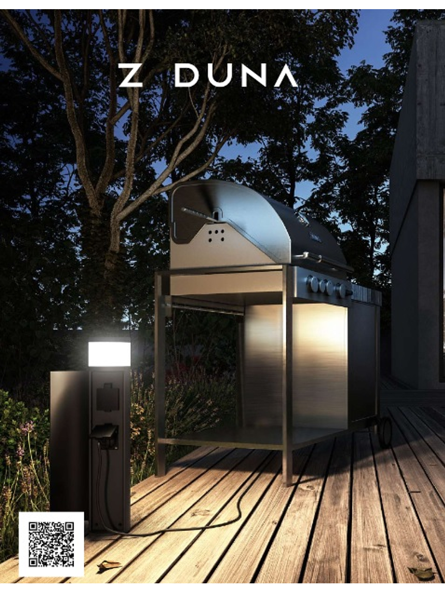 Bollard LED 3W 3000K IP54  c/2 Enchufes 3