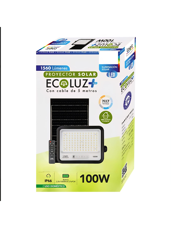Proyector solar LED Ecoluz 100W 7CCT IP66 luz regulable 5