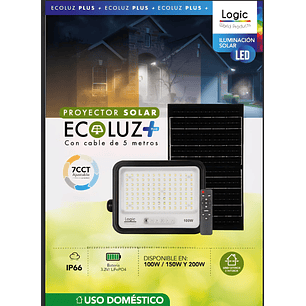 Proyector solar LED Ecoluz 150W 7CCT IP66 luz ajustable