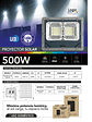 Proyector solar LED 500W 6500K luz fría IP65 - Miniatura 4