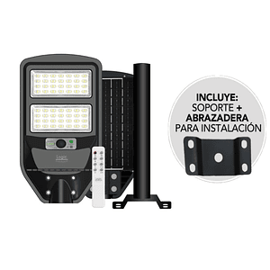 Luminaria peatonal solar 100W luz fría con sensor PIR IP65