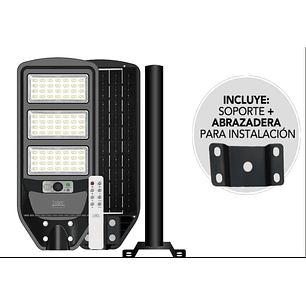 Luminaria peatonal solar 150W luz fría con sensor PIR IP65