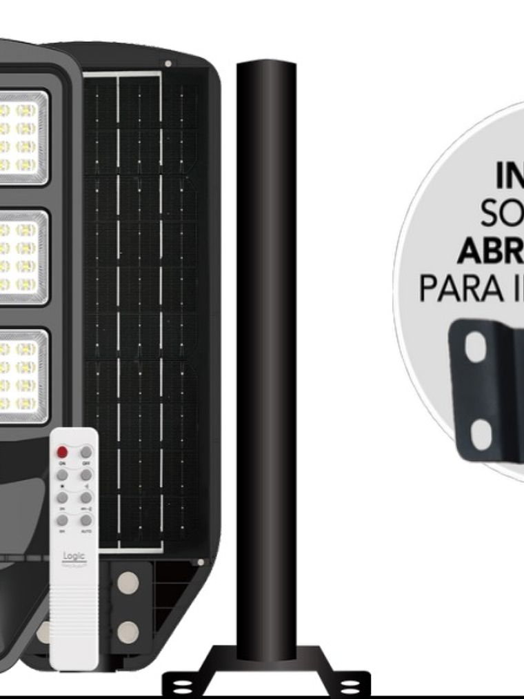 Luminaria peatonal solar 150W luz fría con sensor PIR IP65 1