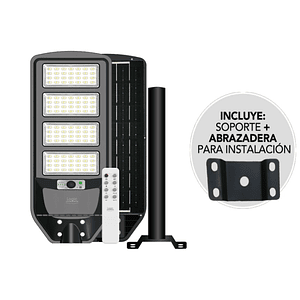 Luminaria peatonal solar 200W luz fría con sensor PIR IP65