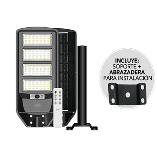 Luminaria peatonal solar 200W luz fría con sensor PIR IP65