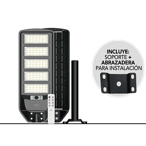 Luminaria peatonal solar 250W luz fría con sensor PIR IP65
