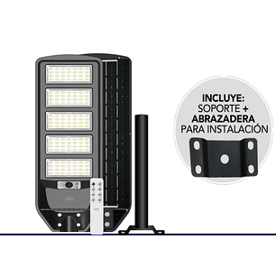 Luminaria peatonal solar 250W luz fría con sensor PIR IP65