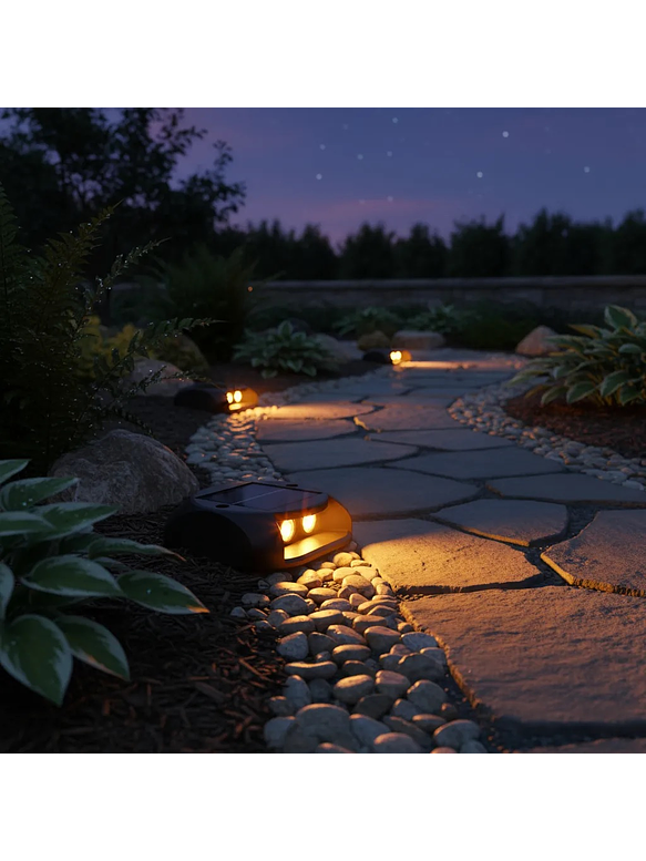 Luminaria Piso LED bifocal solar 3000K luz cálida IP65 3