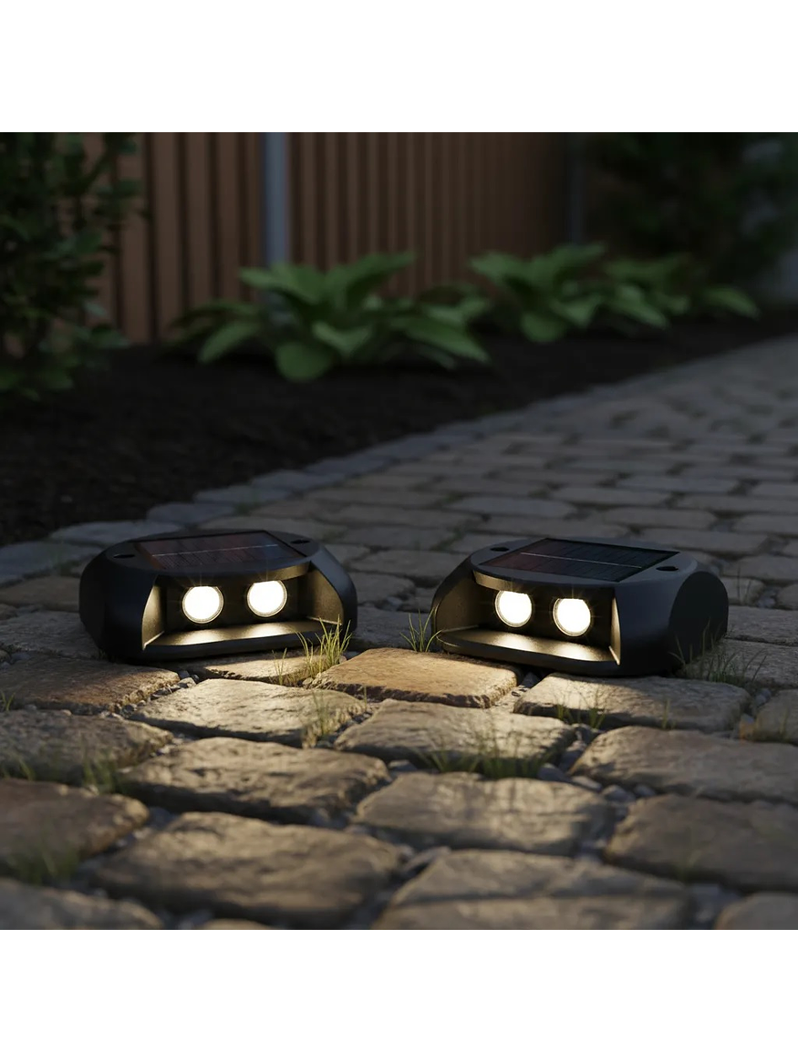 Luminaria Piso LED bifocal solar 3000K luz cálida IP65 4