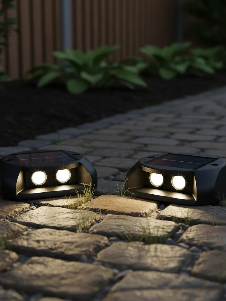 Luminaria Piso LED bifocal solar 3000K luz cálida IP65 4