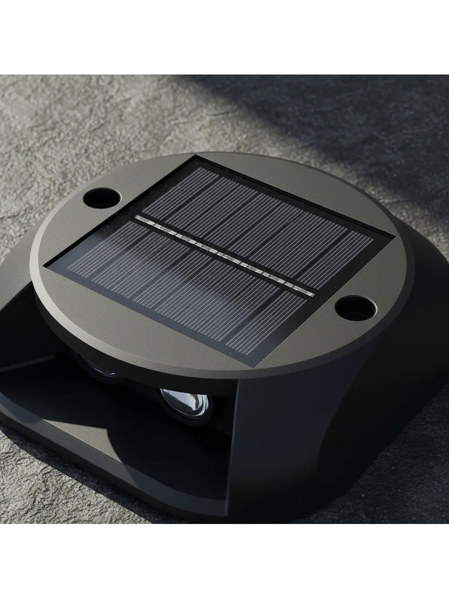 Luminaria Piso LED bifocal solar 3000K luz cálida IP65 5