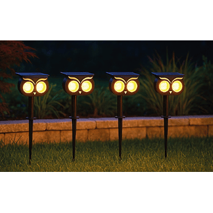 Estaca solar LED búho luz cálida 3000K IP65 – ABS