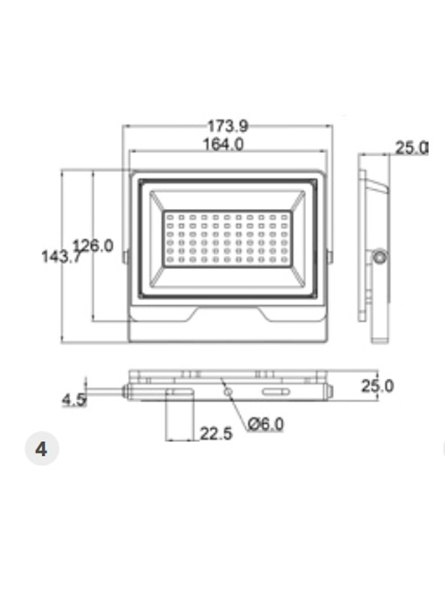Proyector LED KATRO ROBLAN 50W IP65 Luz Fria  6
