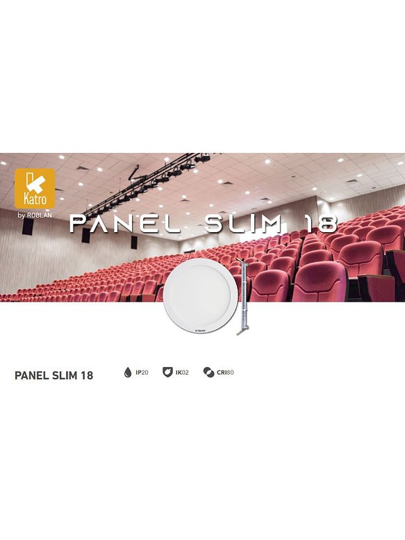 Panel LED Embutido Redondo 18W KATRO ROBLAN Luz Fría  3
