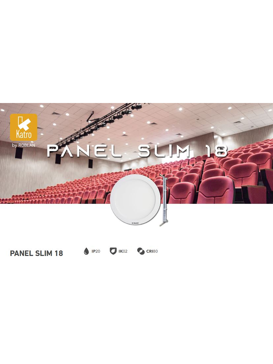 Panel LED Embutido Redondo 18W KATRO ROBLAN Luz Cálida  2