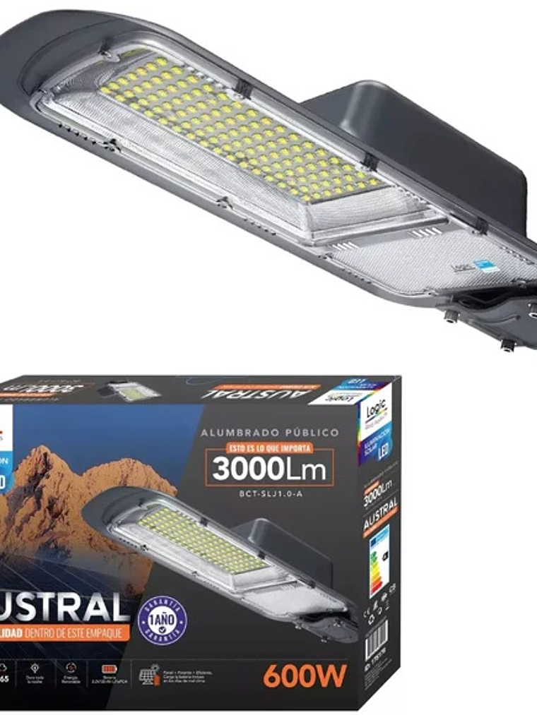 Luminaria solar pública LED AUSTRAL 600W luz cálida 1700K IP65 DS1 4