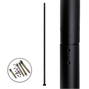 Poste metálico armable 3 metros 54 mm color negro