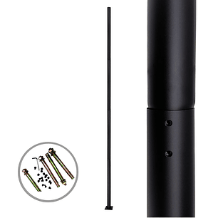 Poste metálico armable 3 metros 54 mm color negro