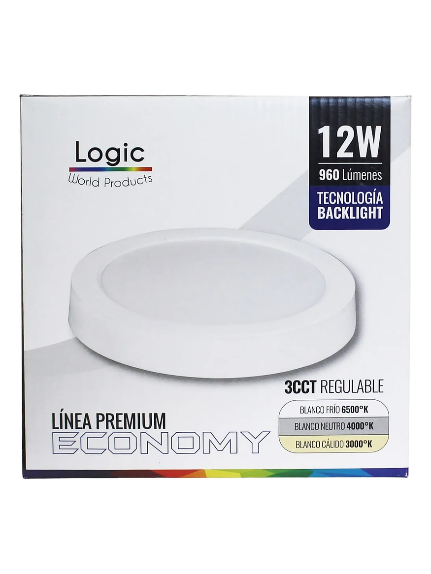 KIT 40 Plafón LED Sobrepuesto Redondo 12W 3CCT 8