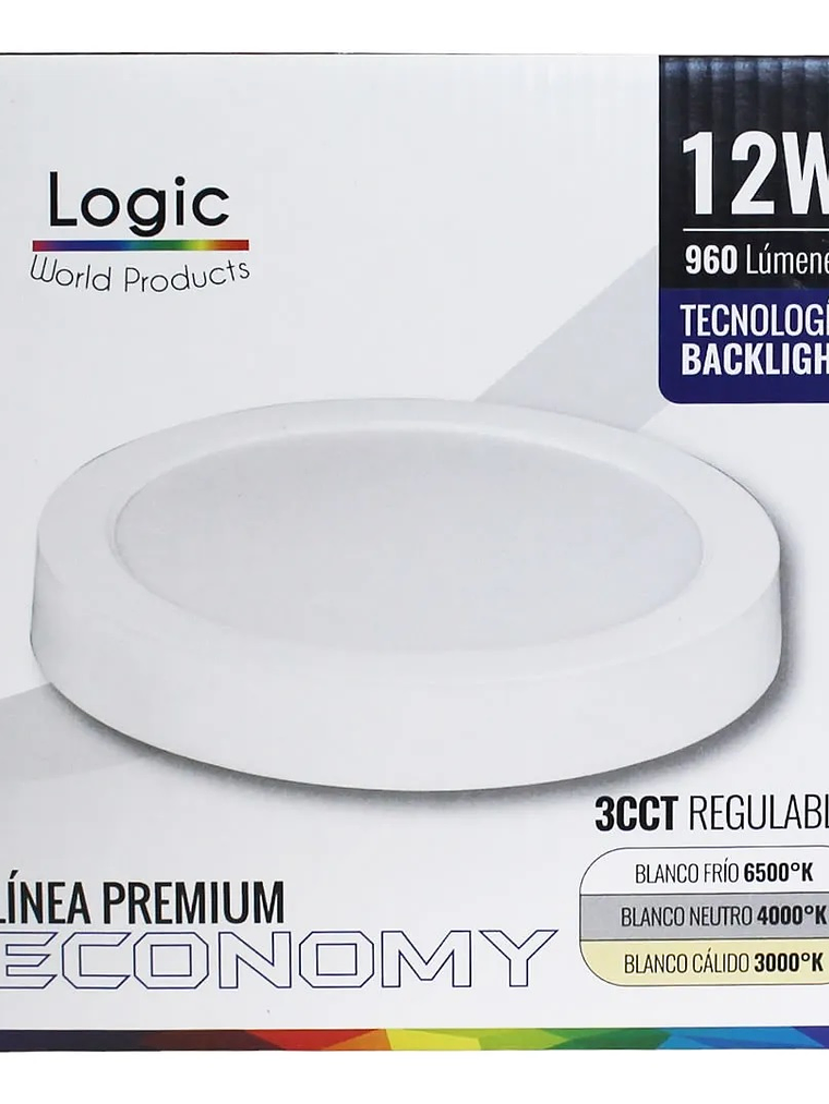 Plafón LED sobrepuesto 12W 3CCT luz seleccionable 3000K/4000K/6500K 7