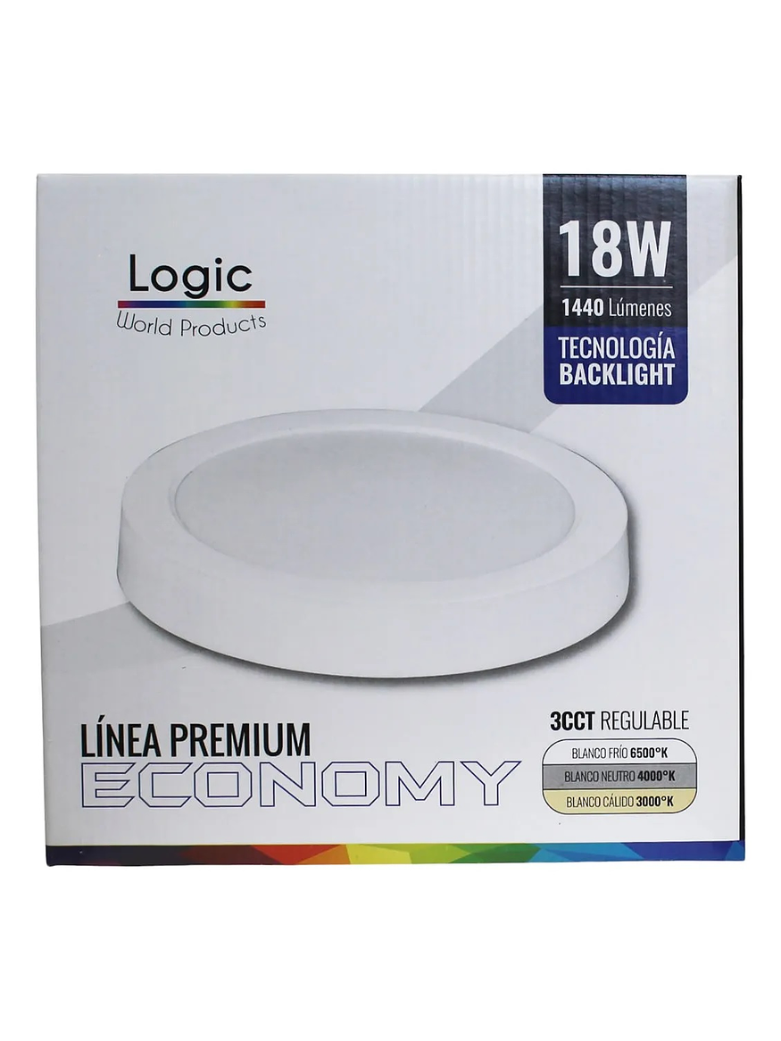 KIT 20 Plafón LED Sobrepuesto 18W 3CCT 7