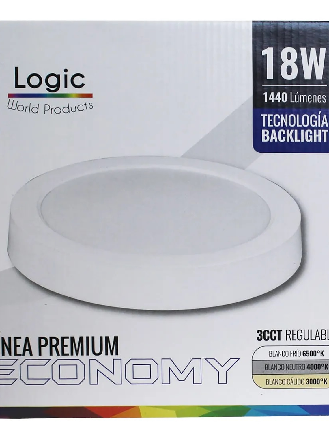 Plafón LED sobrepuesto 18W 3CCT luz seleccionable 3000K/4000K/6500K 6