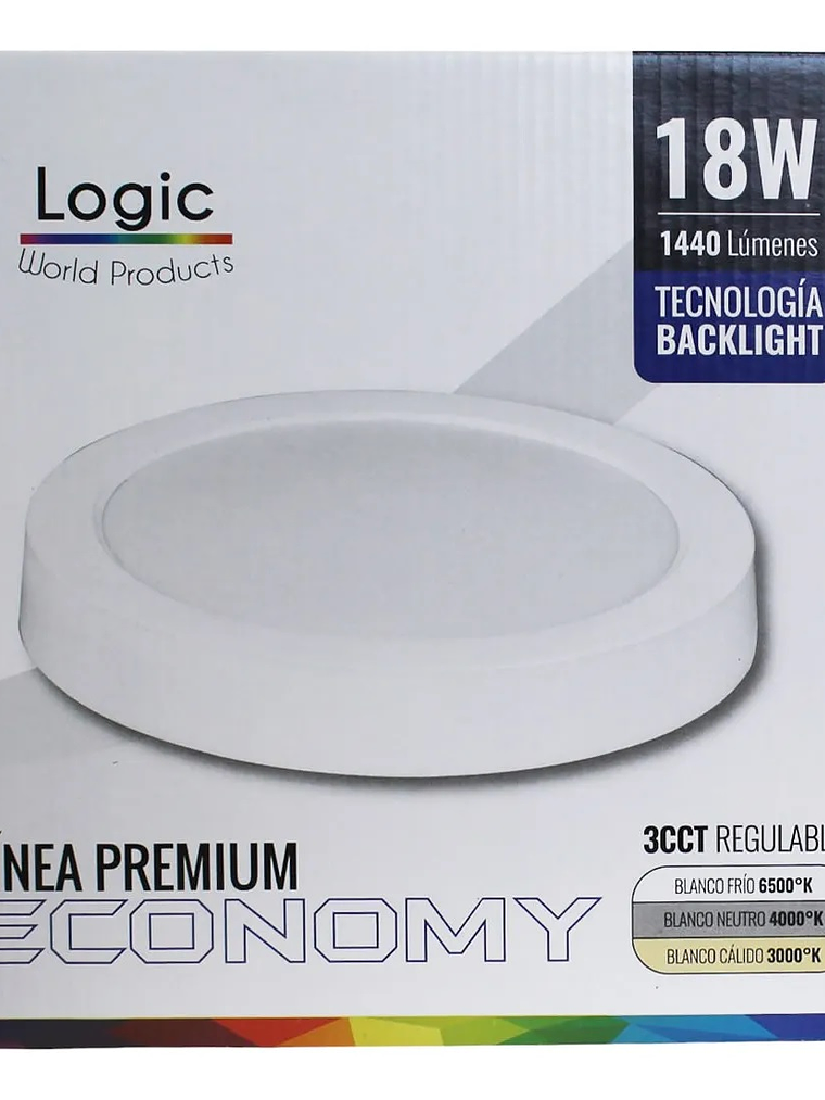 Plafón LED sobrepuesto 18W 3CCT luz seleccionable 3000K/4000K/6500K 6